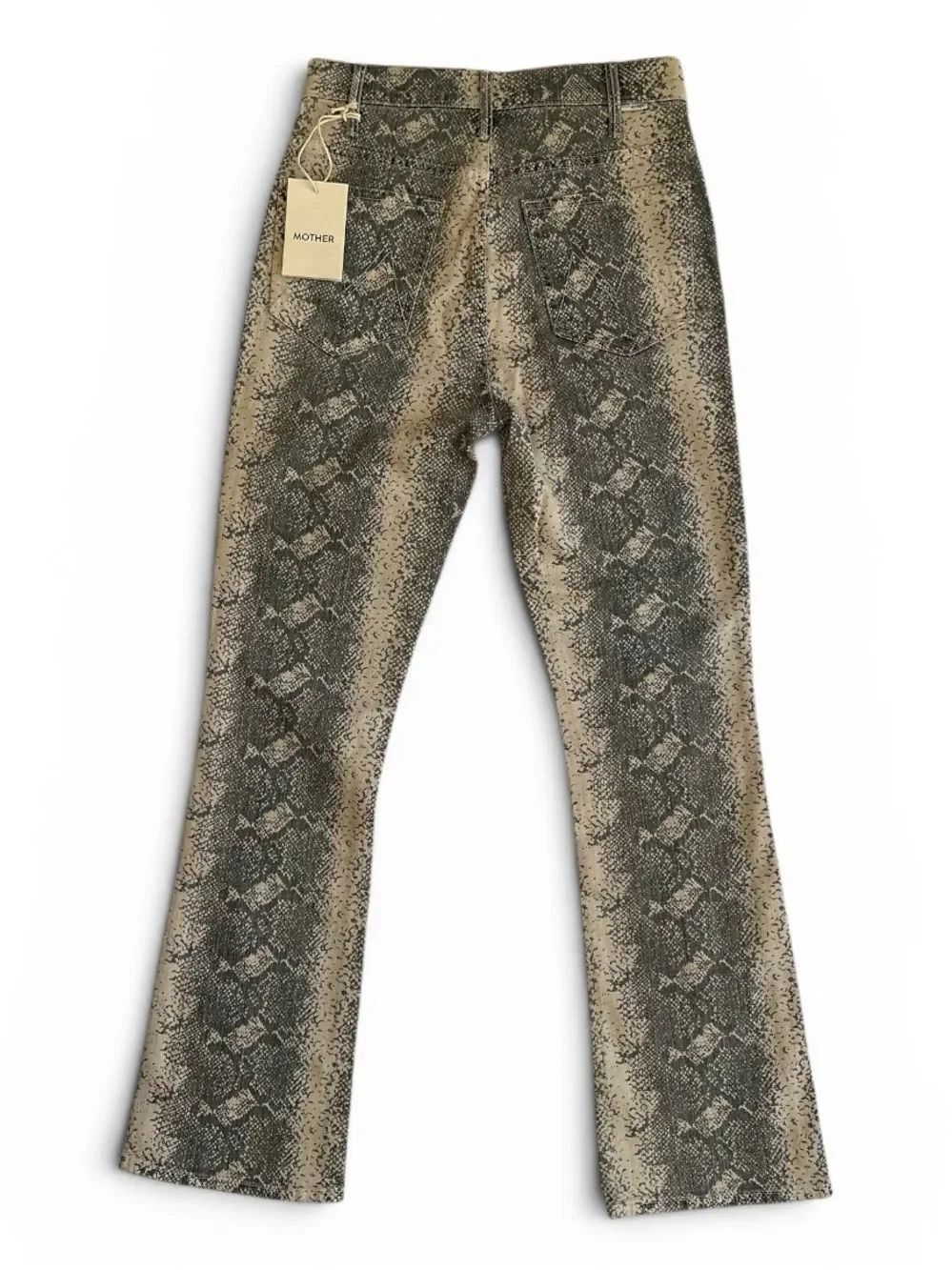 NWT MOTHER Hustler Flood High-Rise Snake Print Jeans Anthropologie Size 26 - Picture 6 of 10